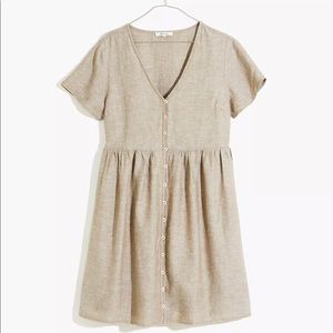 Linen Madewell Button-Front Mini Dress